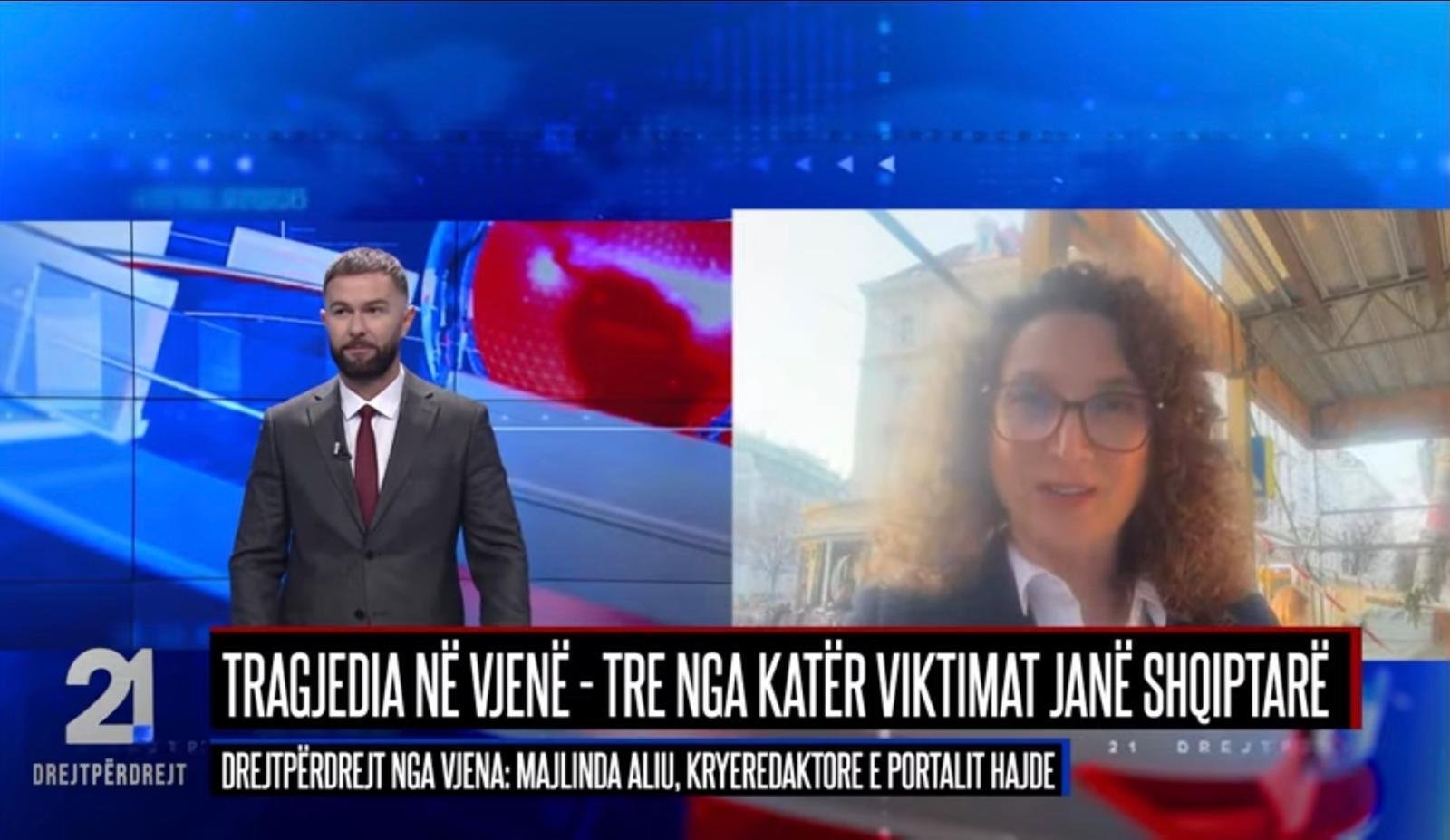 Kryeredaktorja e HAJDE Majlinda Aliu- intervistë për RTV21 lidhur me aksidentin në Vjenë